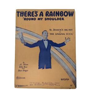 1928 Theres A‎ Rainbow Round My Shoulder Piano Sheet Music Al Jolson